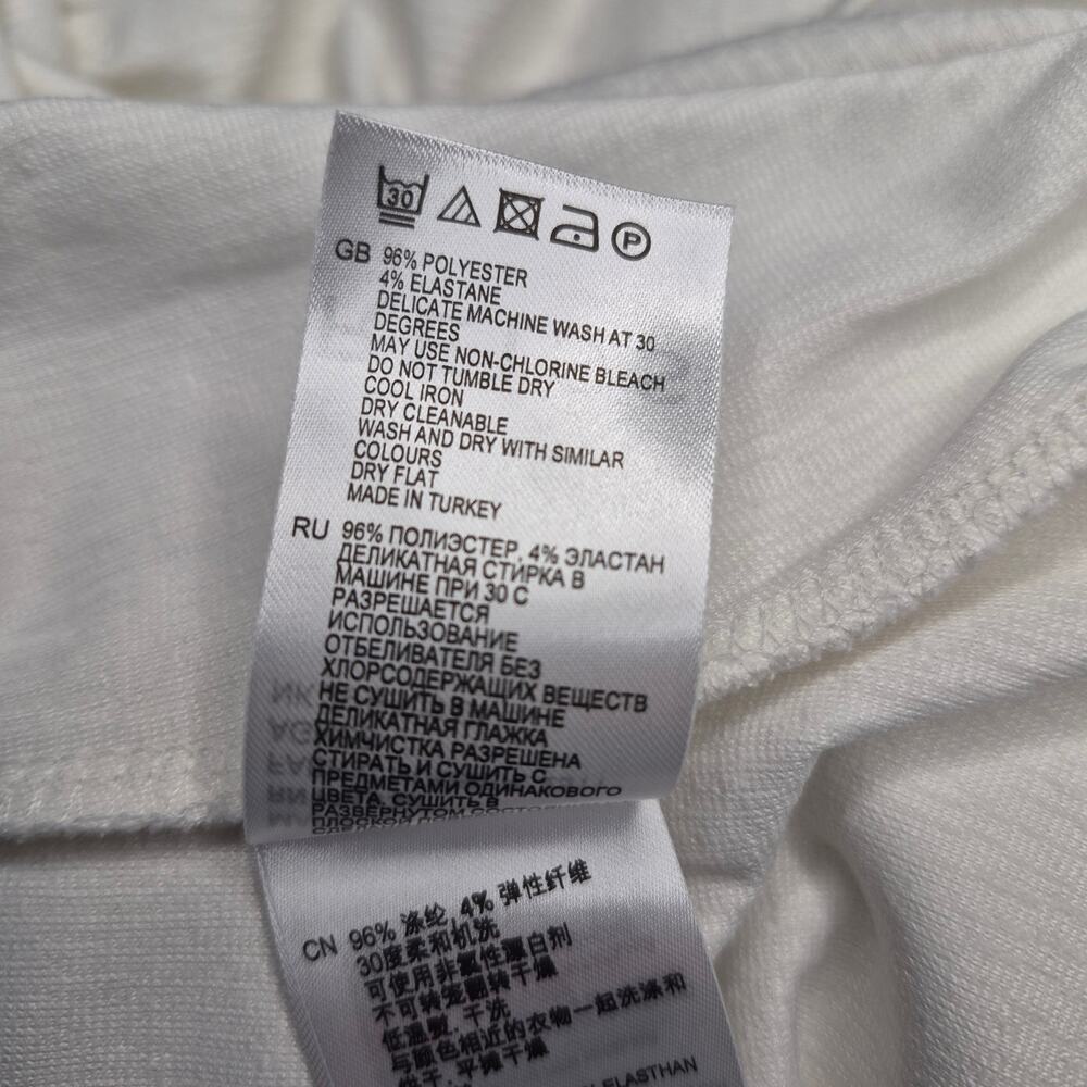 Reiss Agnes Off White Cream Drop Waist Knit Mini Dress Long Sleeve Shift Size 6 - Picture 13 of 13